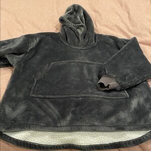 Dark Gray Fleece Blanket Hoodie